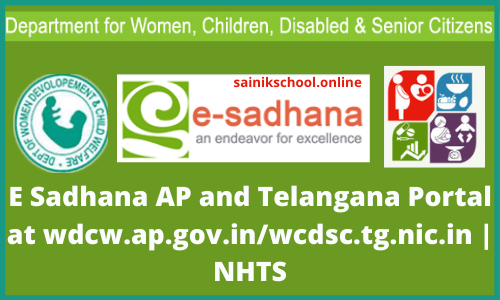 E Sadhana AP and Telangana Portal at wdcw.ap.gov.in/wcdsc.tg.nic.in | NHTS